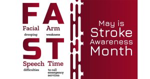 Graphic of FAST/ Stroke Awareness month