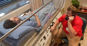 Photo of Hyperbaric Oxygen chamber and Technician