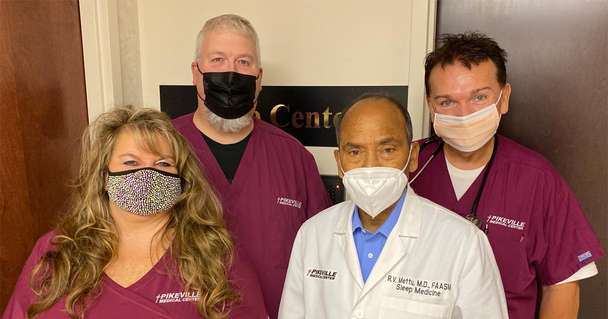 Photo of Dr. Mettu with Sleep Services Staff