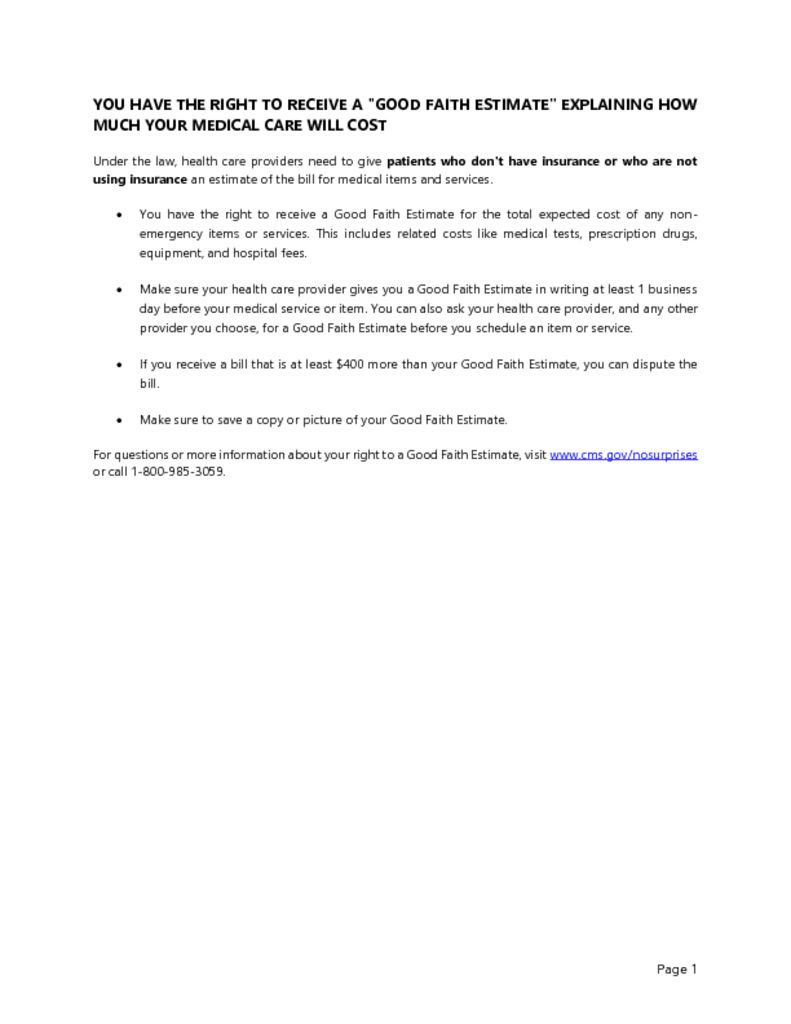 thumbnail of You have the right to receive a Good Faith Estimate explaining how much .._